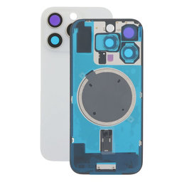 iPhone 16 Pro Max - Rear Housing Glass + Camera Lens + Metal Plate + Magsafe Magnet (White Titanium)