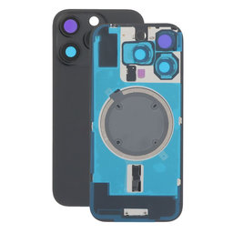 iPhone 16 Pro Max - Rear Housing Glass + Camera Lens + Metal Plate + Magsafe Magnet (Black Titanium)