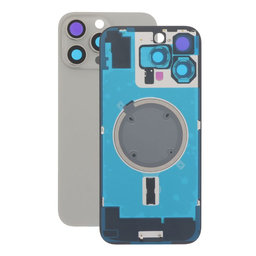 iPhone 16 Pro Max - Rear Housing Glass + Camera Lens + Metal Plate + Magsafe Magnet (Natural Titanium)